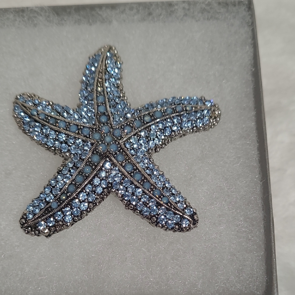 Blue Starfish Brooch - Picture 3 of 5